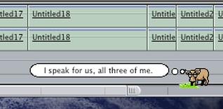 Bruce on a timeline saying 'I speak for us, all three of me.'
